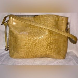 Beautiful buttery yellow large Brighton crocodile tote